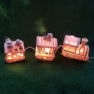 Santa Train Ivory Bisque Accent Light